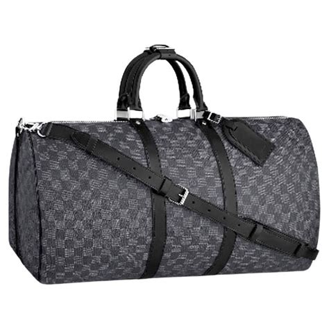 Keepall 55 Bandouliere in Damier Graphite Canvas .